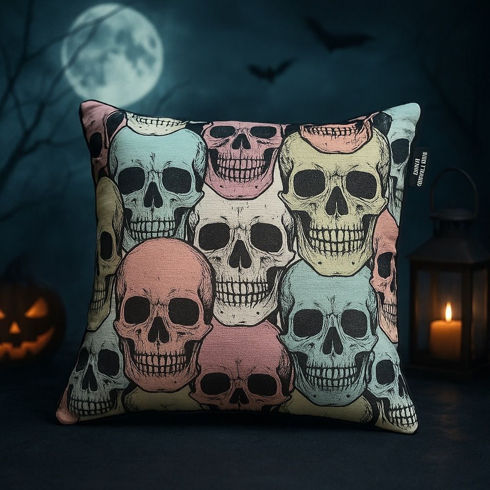 🖤 Spooky-Chic Skull Pillow – Well Dressed Home IMC – Halloween Decor 🖤 NEW